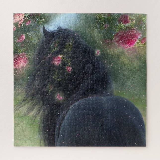 Black Beauty Friesian Horse - Puzzle (Vertikal)