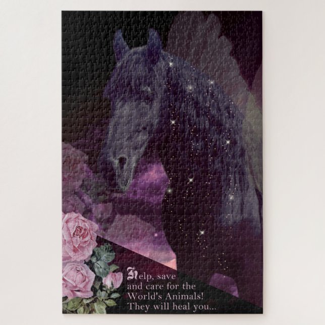 Black Beauty Friesian Horse - Puzzle (Vertikal)