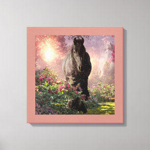 Black Beauty Friesian Horse - Wrapped Canvas Leinwanddruck
