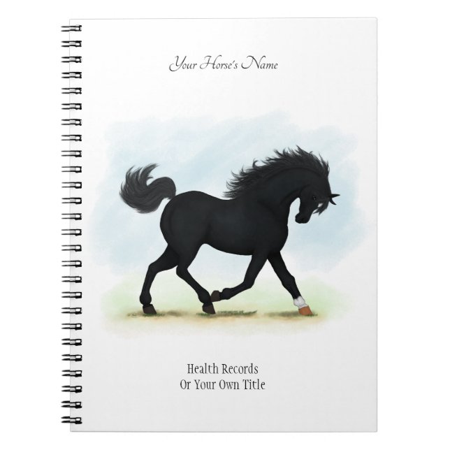 Black Beauty Personalisiert Horse Owner Journal Notizblock (Vorderseite)