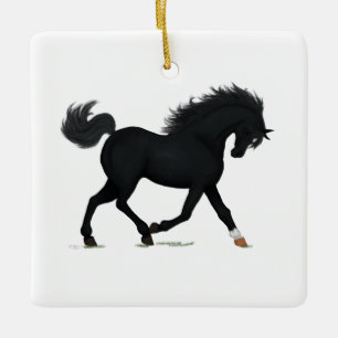 Black Beauty Personalisiert Weihnachts-Pferd Pony Keramikornament