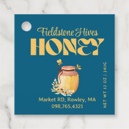 Black Bee Honey Label Metallic Gold Text 