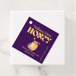 Black Bee Honey Label Metallic Gold Text 