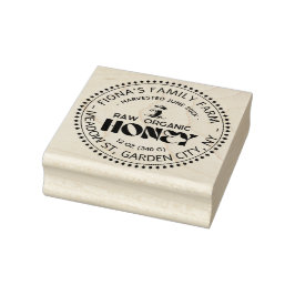 Black Bee Honey Label Metallic Gold Text  Gummistempel