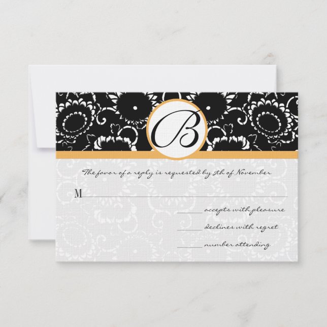 Black Beesax Sonnenblumen Hochzeitskarten RSVP Karte (Vorderseite)
