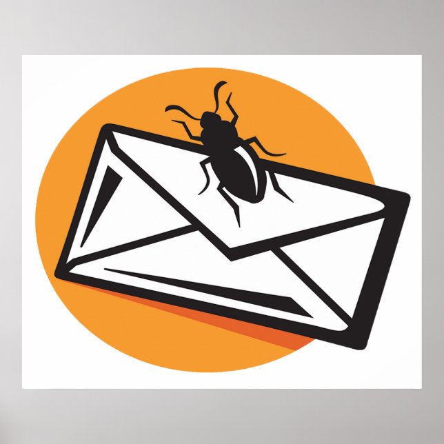 Black Beetle Insect on Envelope Poster (Vorne)