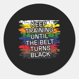 Black Belt Behalt Training Martial Art Karate Tae Runder Aufkleber