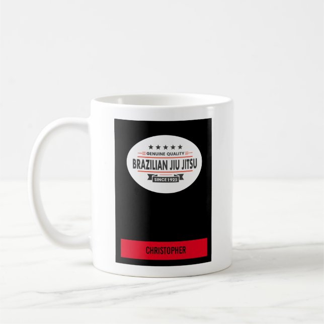 Black Belt BJJ Genuine Quality Seit 1925 Kaffeetasse (Links)