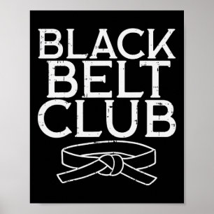 Black Belt Club Cool Karate Taekwondo Kung Jiu Poster