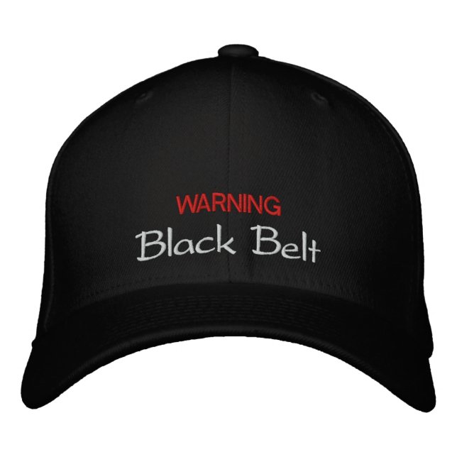 Black Belt Hat Bestickte Baseballkappe (Vorderseite)