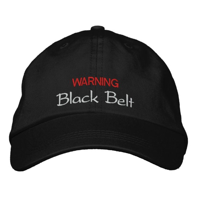 Black Belt Hat Bestickte Kappe (Vorderseite)