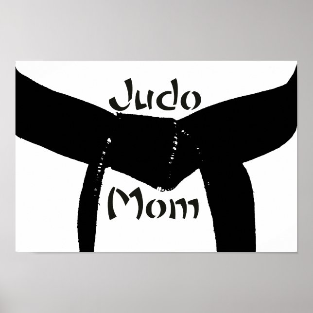 Black Belt Judo Mama für Kampfkunst Poster (Vorne)