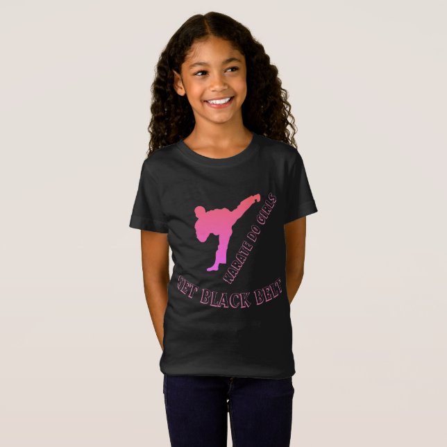 Black Belt Karate Schwarze Rose Moderne Trendy Chi T-Shirt (Vorne ganz)