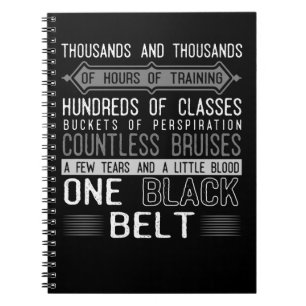 Black Belt Karate Taekwondo Jiu Jitsu Motivation Notizblock
