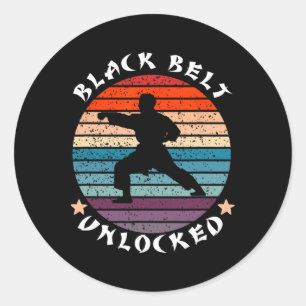 Black Belt Level freigeschaltete Errungenschaft Ka Runder Aufkleber