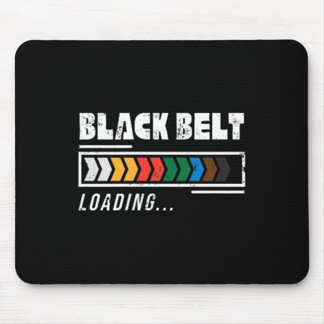 Black Belt Loading Martial Arts Karate Minimalisti Mousepad (Vorne)