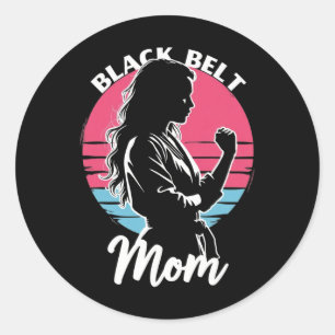 Black Belt Mama Martial Arts Karate Jiu-jitsu Taek Runder Aufkleber