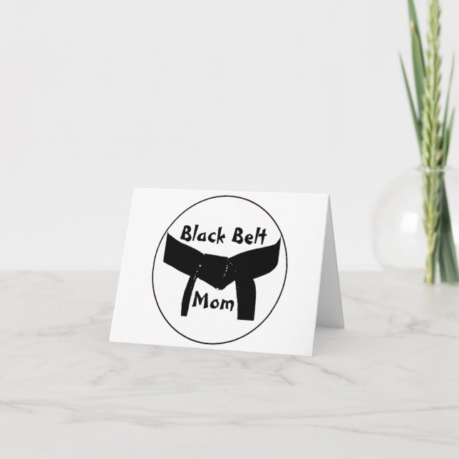 Black Belt Mama Note Card für Kampfkunst Karte (Vorderseite)