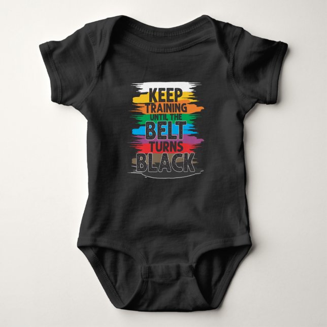 Black Belt Martial Art Training Karate TaeKwonDo Baby Strampler (Vorderseite)