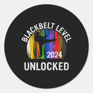 Black Belt Men Achievement Martial Arts Karate Boy Runder Aufkleber