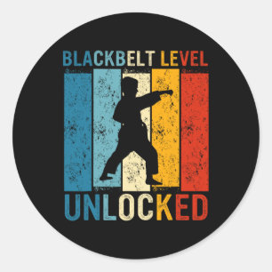 Black Belt Men Achievement Martial Arts Karate Boy Runder Aufkleber