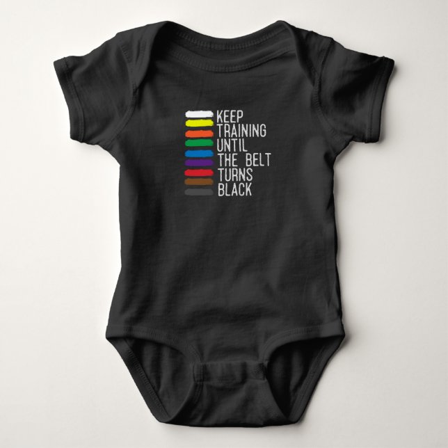 Black Belt Motivation Taekwondo Jiu Jitsu Karate Baby Strampler (Vorderseite)