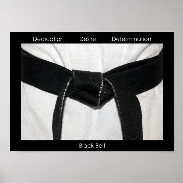 Black Belt Motivierend für Kampfkunst Poster (Vorne)