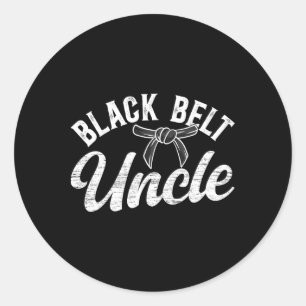 Black Belt Onkel Karate Onkel Proud Karate Onkel Runder Aufkleber