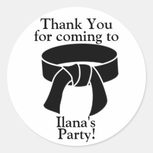 Black belt party merci stickers