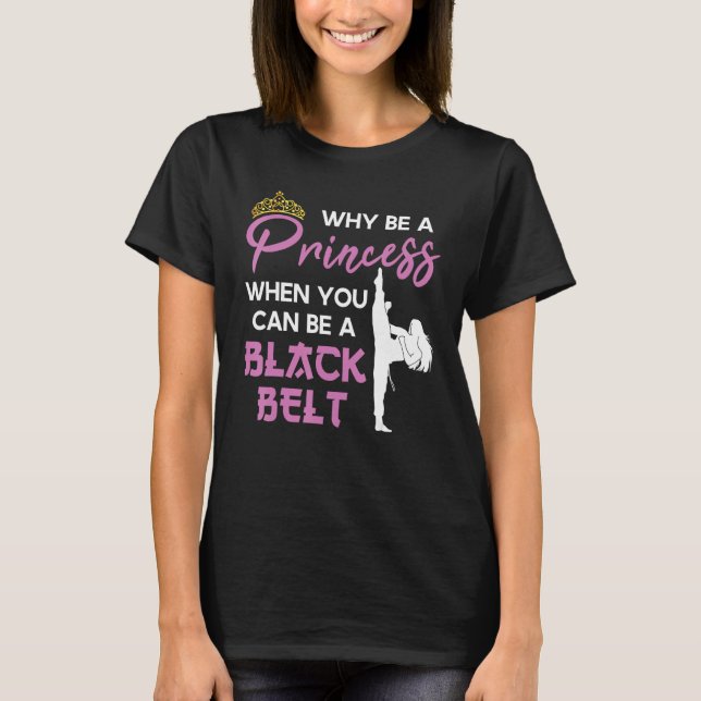 Black Belt Princess  Karate Girl T-Shirt (Vorderseite)