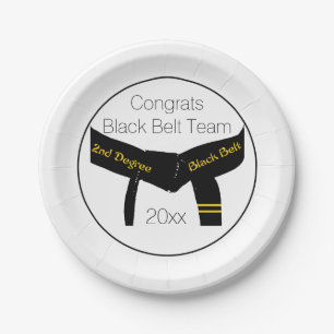 Black Belt Test Party Herzlichen Glückwunsch Pappteller