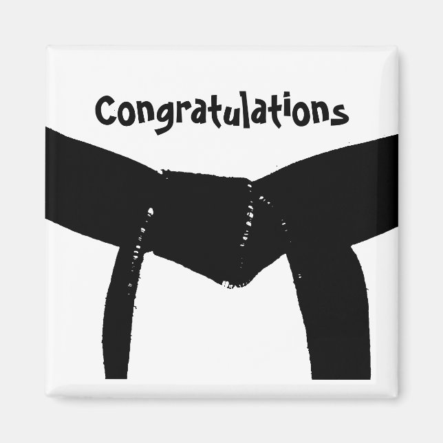 Black Belt von Martial Arts Herzlichen Glückwunsch Magnet (Vorne)