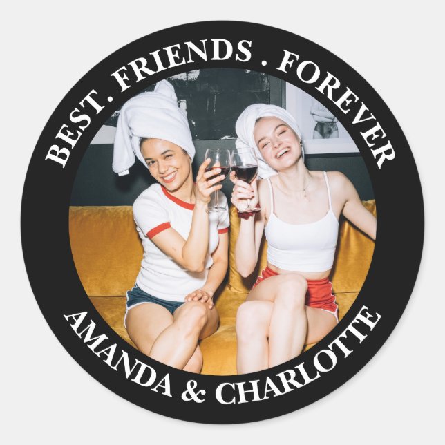 Black Best Friends Forever Sticker (Vorderseite)