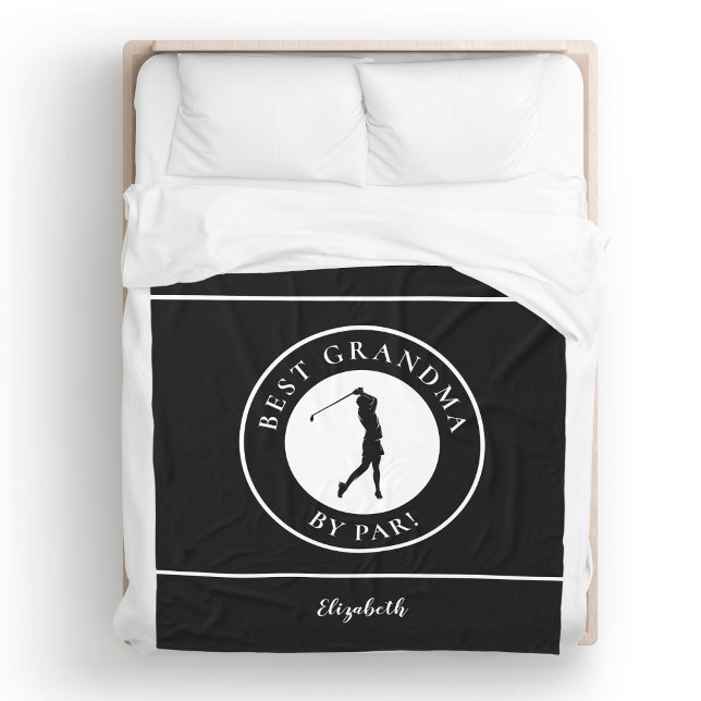 Black Best Oma Golfer Mit Monogramm Sports Pro Fleecedecke (Black Best Grandma Golfer Monogrammed Sports Pro Fleece Blanket)