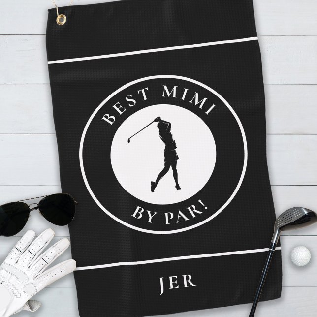 Black Best Oma Mimi Golfer Monogram Sports Pro Golfhandtuch (Black Best Grandma Mimi Golfer Monogram Sports Pro Golf Towel)