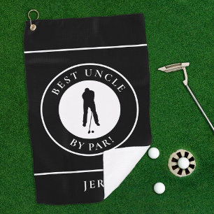 Black Best Onkel Familie Golfer Monogram Sports Pr Golfhandtuch