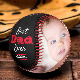 Black Best Vater Ever Bold Red Typografy Foto Cool Baseball