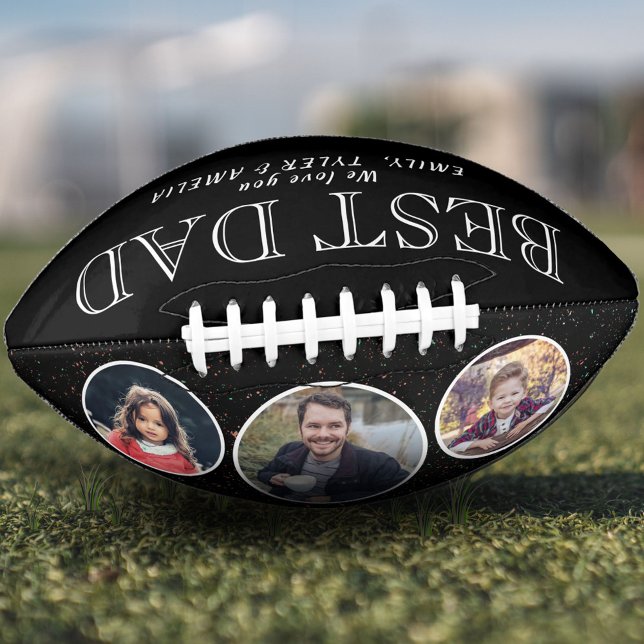 Black Best Vater Vatertag 3 FotoCollage Football (Von Creator hochgeladen)