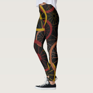 Black Bicycle Wheels Leggings
