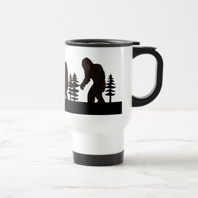 Black Big Foot Sasquatch Yeti Swamp Ape Cryptid Reisebecher (Rechts)
