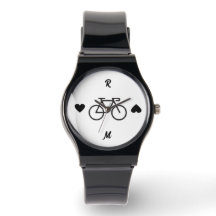 Black Bike Heart Silhouette Personalisierter Name