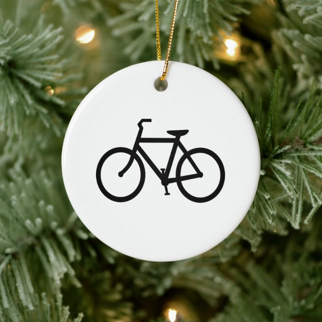 Black Bike Route Keramik Ornament (Baum)