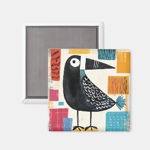 Black Bird Moderne Kunst, Magnet