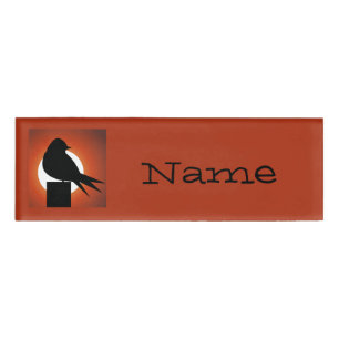 Black Bird Silhouette Sun Thunder_Cove Namenschild