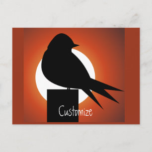 Black Bird Silhouette Sun Thunder_Cove Postkarte