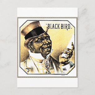 Black Bird Vintage Zigarrenkisten-Kunst Postkarte