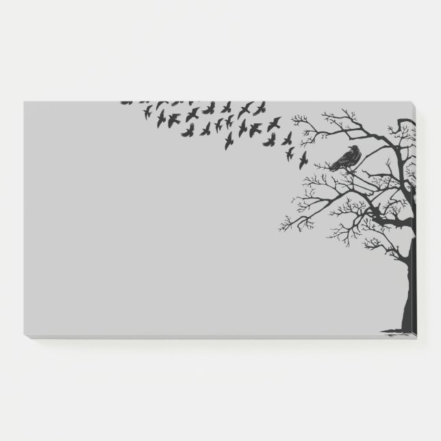 Black Birds The Ravens Sticky Post-it Notes (Devant)