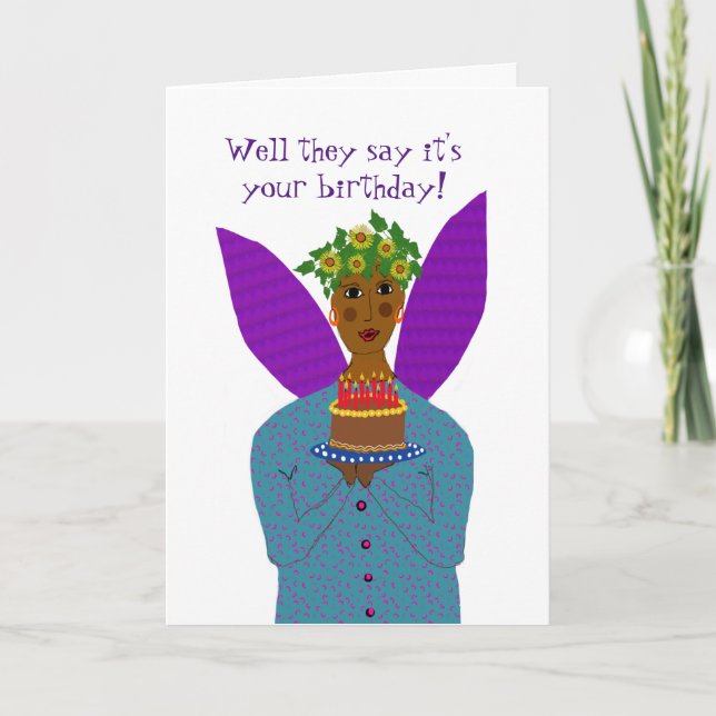 Black Birthday Angel apporte une carte de gâteau (Devant)