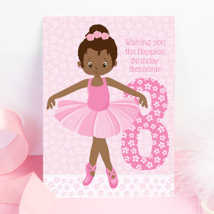 Black Birthday Ballerina Birthday Karte