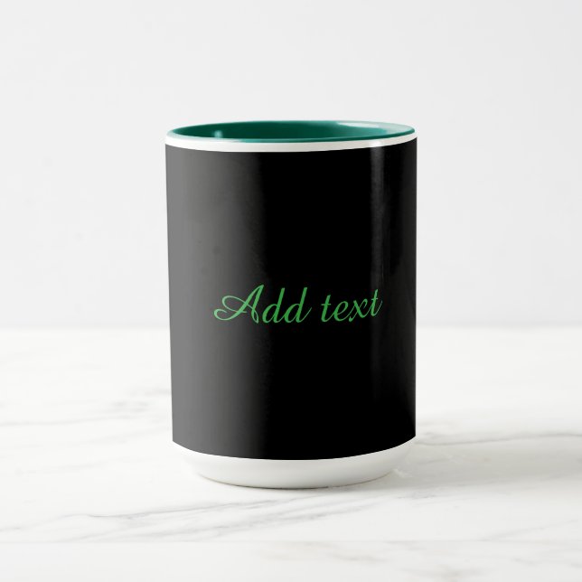 Black-black, simply elegant, green trim, tasse (Zentrum)
